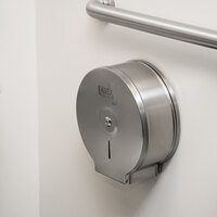 Lavex Janitorial Stainless Steel Jumbo 9 inch Single-Roll Toilet Tissue Dispenser