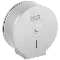 Lavex Stainless Steel Jumbo 9" Single-Roll Toilet Tissue Dispenser