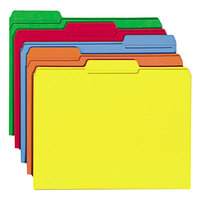 Smead 11943 Letter Size File Folder - Standard Height with 1/3 Cut Assorted Tab, Assorted Colors   - 100/Box