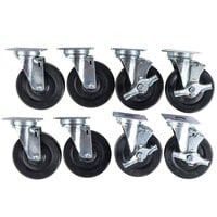Vulcan CASTERS-RR8 Equivalent 5 inch Swivel Plate Casters - 8/Set