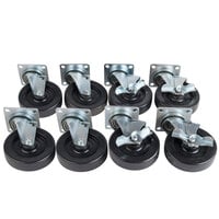 Vulcan CASTERS-RR8 Equivalent 5 inch Swivel Plate Casters - 8/Set