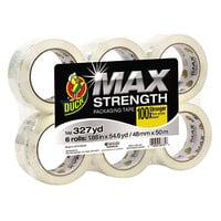 Duck Tape 241513 MAX 1 7/8" x 54 5/8 Yards Clear Packaging Tape - 6/Pack