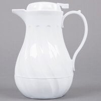 Choice 42 oz. White Swirl Thermal Coffee Carafe / Server