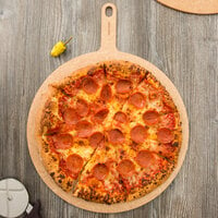 Epicurean 16 inch Natural Richlite Wood Fiber Round Pizza Board with 5 inch Handle 429-211601