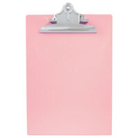 Saunders 21800 1 inch Capacity 12 inch x 8 1/2 inch Pink Recycled Plastic Clipboard with Ruler Edge