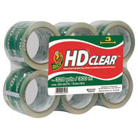 Duck Tape 0007496 3" x 55 Yards Clear Heavy-Duty Carton Packaging Tape - 6/Pack
