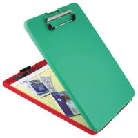Saunders 00580 SlimMate Show2Know 1/2 inch Capacity 11 3/4 inch x 9 inch Red/Green Safety Storage Clipboard