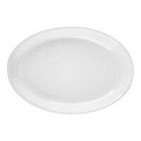 Tuxton CWH-0962 Concentrix 9 3/4" x 7" White Oval China Coupe Platter - 24/Case