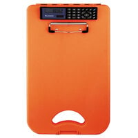 Saunders 00543 DeskMate II 1/2 inch Capacity 12 inch x 8 1/2 inch Hi-Visibility Orange Storage Clipboard with Calculator