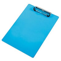 Saunders 21567 1/2 inch Capacity 12 inch x 8 1/2 inch Transparent Blue Acrylic Plastic Clipboard with Ruler Edge