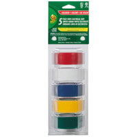 Duck Tape 280303 3/4" x 4 Yards Assorted Color Electrical Tape - 5/Pack