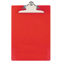 Saunders 21601 1 inch Capacity 12 inch x 8 1/2 inch Red Recycled Plastic Clipboard with Ruler Edge