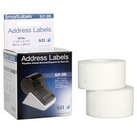 Seiko Instruments SLP2RL 1 1/8" x 3 1/2" White Self-Adhesive Printable Address Labels   - 260/Box