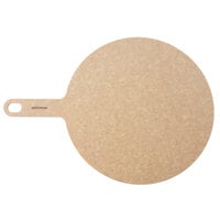 Epicurean 12 inch Natural Richlite Wood Fiber Round Pizza Board with 5 inch Handle 429-171201