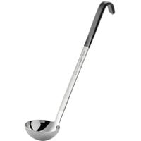Vollrath 4980420 Jacob's Pride 4 oz. One-Piece Stainless Steel Ladle with Black Kool-Touch® Handle