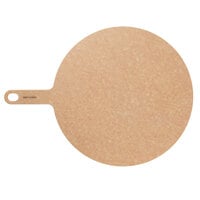 Epicurean 14 inch Natural Richlite Wood Fiber Round Pizza Board with 5 inch Handle 429-191401
