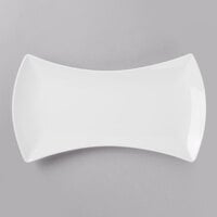Schonwald 9322632 Event 12 1/2 inch x 7 inch Continental White Porcelain Bowtie Tray - 6/Case