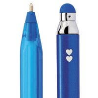 Paper Mate 1951349 InkJoy 100 Blue Ink with Blue Barrel 1mm Stylus / Capped Ballpoint Pen - 12/Pack