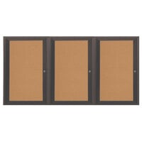 TableTop King DCC4872R 48 x 72 Enclosed Hinged Locking 2 Door Satin Anodized Finish Indoor Bulletin Board Cabinet 