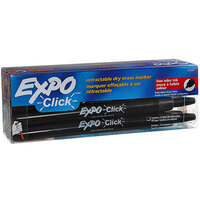 Expo 1751669 Click Black Fine Point Retractable Dry Erase Marker - 12/Pack