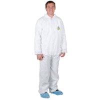 Cordova White Defender II Microporous Heavy Weight Coveralls with Open Wrists - 25/Case