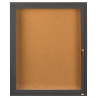 Aarco DCC2418RBA 24 inch x 18 inch Enclosed Hinged Locking 1 Door Bronze Anodized Finish Indoor Bulletin Board Cabinet