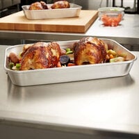 Vollrath 68257 Wear-Ever 7.5 Qt. Aluminum Baking and Roasting Pan with Handles - 17 5/8 inch x 11 3/4 inch x 2 7/16 inch
