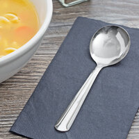 New Sturdy Stainless Steel Flute Ribbed Handle Style Soup Boullion Spoon Don 
