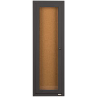Aarco DCC3612RBA 36 inch x 12 inch Enclosed Hinged Locking 1 Door Bronze Anodized Finish Indoor Bulletin Board Cabinet