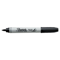 Sharpie 1810705 Black Brush Tip Permanent Marker - 12/Pack