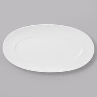Schonwald 9392233 Grace 13 inch x 6 7/8 inch Continental White Porcelain Oval Platter - 6/Case
