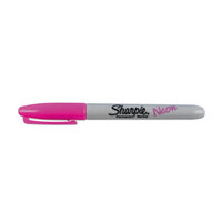 Sharpie 1860444 Neon Pink Fine Tip Permanent Marker - 12/Pack