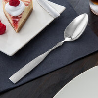 Choice Delmont 7 3/8 inch 18/0 Stainless Steel Medium Weight Dinner / Dessert Spoon - 12/Case