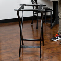 Lancaster Table & Seating 17 3/4 inch x 15 3/4 inch x 32 inch Black Folding Wood Tray Stand