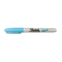 Sharpie 1860448 Neon Blue Fine Tip Permanent Marker - 12/Pack