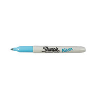 Sharpie 1860448 Neon Blue Fine Tip Permanent Marker - 12/Pack