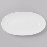 Schonwald 9392226 Grace 10 1/2 inch x 5 1/2 inch Continental White Porcelain Oval Platter - 6/Case