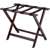 Lancaster Table & Seating 24 1/2 inch x 15 inch x 20 inch Mahogany Wood Folding Luggage Rack