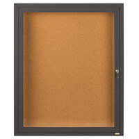 Aarco DCC3630RBA 36" x 30" Enclosed Hinged Locking 1 Door Bronze Anodized Finish Indoor Bulletin Board Cabinet