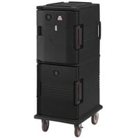 Cambro UPCHT800110 Ultra Camcart® Black Electric Hot Top / Passive Bottom Food Holding Cabinet in Fahrenheit - 110V