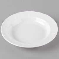 Schonwald 9060120 Marquis 9.5 oz. Continental White Rim Deep Porcelain Soup Bowl - 12/Case