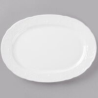 Schonwald 9062029 Marquis 11 1/2" x 8 1/4" Continental White Porcelain Oval Platter - 6/Case