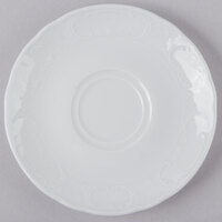 Schonwald 9066920 Marquis 6 1/4 inch Continental White Porcelain Saucer - 12/Case