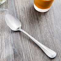 World Tableware 129 002 Reflections 7 1/2 inch 18/0 Stainless Steel Heavy Weight Dessert Spoon - 36/Case