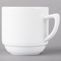 Schonwald 9195628 Avanti Gusto 9.5 oz. Continental White Porcelain Stacking Mug - 6/Case