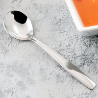 World Tableware 989 016 Quantum 6 1/4 inch 18/0 Stainless Steel Heavy Weight Bouillon Spoon - 36/Case