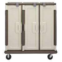 Cambro MDC1520T30194 Granite Sand 3 Compartment Meal Delivery Cart 30 Tray