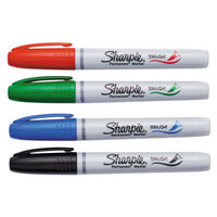 Sharpie 1810701 Assorted Colors Brush Tip Permanent Marker - 4/Set