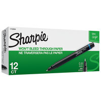 Sharpie 1742664 Blue Ink with Gray / Blue Barrel 0.8mm Water Resistant Plastic Point Stick Pen - 12/Pack