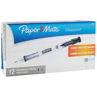 Paper Mate 56037 Black Barrel 0.5mm Clear Point HB Lead #2 Mechanical Pencil - 12/Pack
